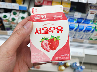 lait fraise d'un convenience store coréen